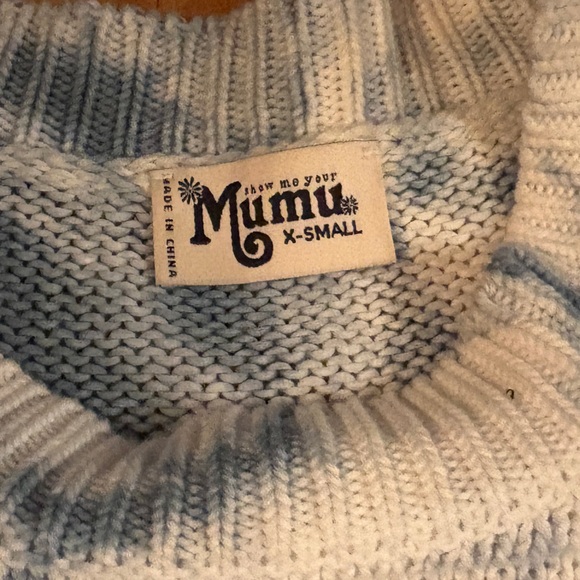 Show Me Your Mumu Oversized Sunday Sweater Navy Tie-Dye Cotton XS - Picture 3 of 6